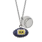San Diego Chargers Crystal Sterling Silver Team Logo & Football Charm Necklace, Women's, Size: 18, Multicolor
