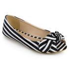 Journee Teslin Girls' Peep Toe Flats, Girl's, Size: 9 T, Black