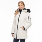Women's Halitech Radiance Faux-fur Trim Hooded Parka, Size: Medium, White
