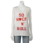 Juniors' Wknd So Rock N' Roll Muscle Graphic Tank, Girl's, Size: Xs, White Oth