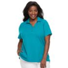 Plus Size Croft & Barrow&reg; Johnny Collar Polo, Women's, Size: 2xl, Dark Blue
