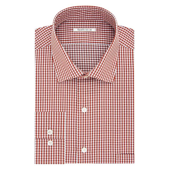 Men's Van Heusen Flex Collar Classic-fit Dress Shirt, Size: 18.5 36/37, Med Red