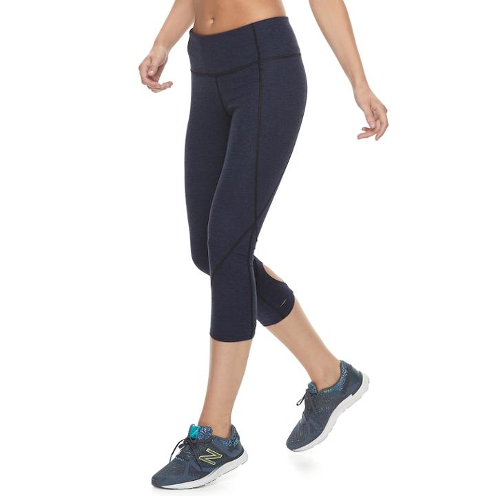 Women's Tek Gear&reg; Keyhole Hem Capri Leggings, Size: Xs, Dark Blue