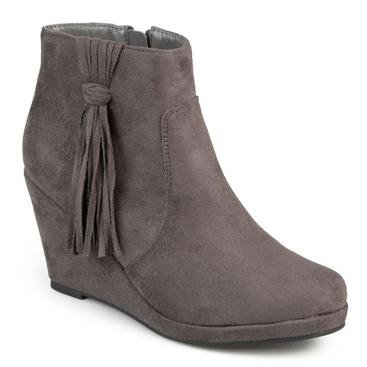 Journee Collection Ela Women's Wedge Ankle Boots, Girl's, Size: 11, Grey