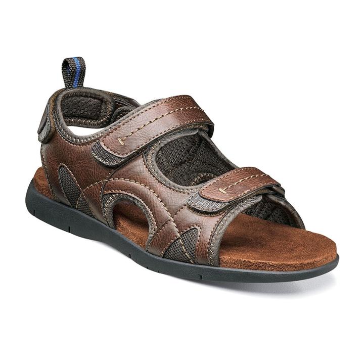 Nunn Bush Rio Grande River Men's Three-strap Sandals, Size: Medium (11), Brown