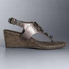 Simply Vera Vera Wang Betty Women's Wedge Sandals, Size: 5.5, Med Grey