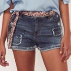 Women's Lc Lauren Conrad Ripped Patch Jean Shorts, Size: 6, Blue Other