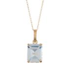 10k Gold Lab-created Aquamarine Rectangle Pendant Necklace, Women's, Size: 18, Blue
