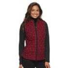 Women's Croft & Barrow&reg; Quilted Plaid Vest, Size: Small, Med Red