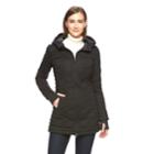 Women's Be By Blanc Noir Quilt Knit Hooded Down Jacket, Size: Medium, Grey (charcoal)