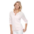 Women's Croft & Barrow&reg; Essential Cardigan, Size: Small, Brt Pink