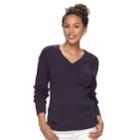 Women's Croft & Barrow&reg; Cable-knit Sweater, Size: Xl, Drk Purple