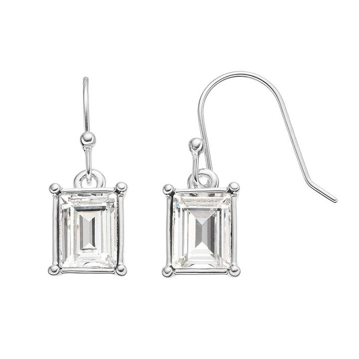 Simply Vera Vera Wang Drop Earrings With Swarovski Crystals, Women's, White