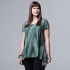 Plus Size Simply Vera Vera Wang Abstract Jacquard Tee, Women's, Size: 2xl, Green