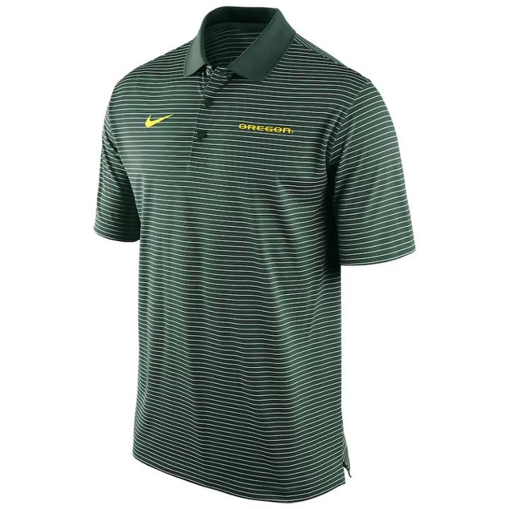 Men's Nike Oregon Ducks Striped Stadium Dri-fit Performance Polo, Size: Medium, Green