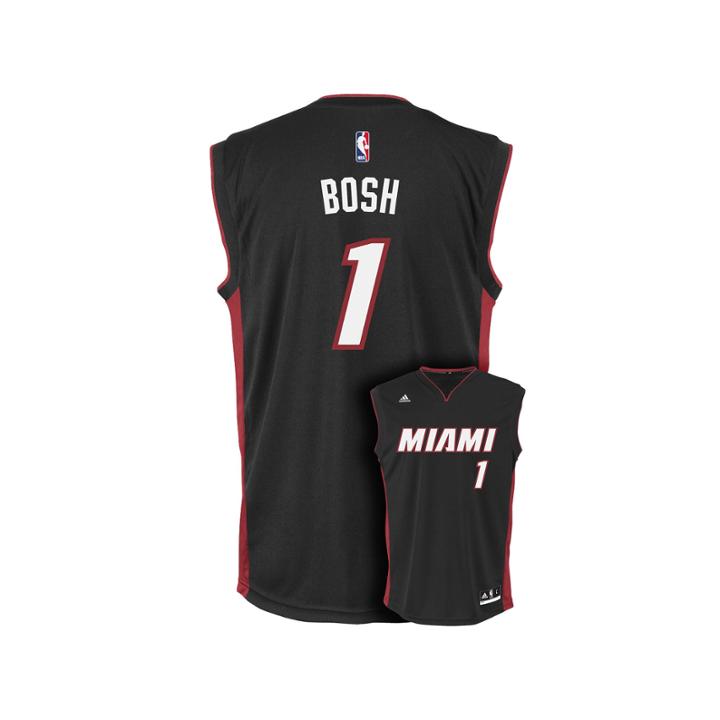Men's Adidas Miami Heat Chris Bosh Nba Replica Jersey, Size: Medium, Black