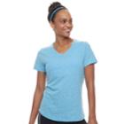 Women's Tek Gear&reg; Essential V-neck Short Sleeve Tee, Size: M Tall, Med Blue