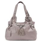 Donna Bella Zara Leather Tassel Satchel, Women's, Grey