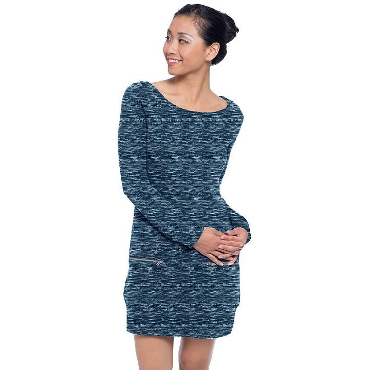 Women's Soybu Grace Long Sleeve Dress, Size: Large, Dark Blue