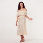 Women's Lc Lauren Conrad Beach Shop Off-the-shoulder Midi Dress, Size: Xxl, White Oth