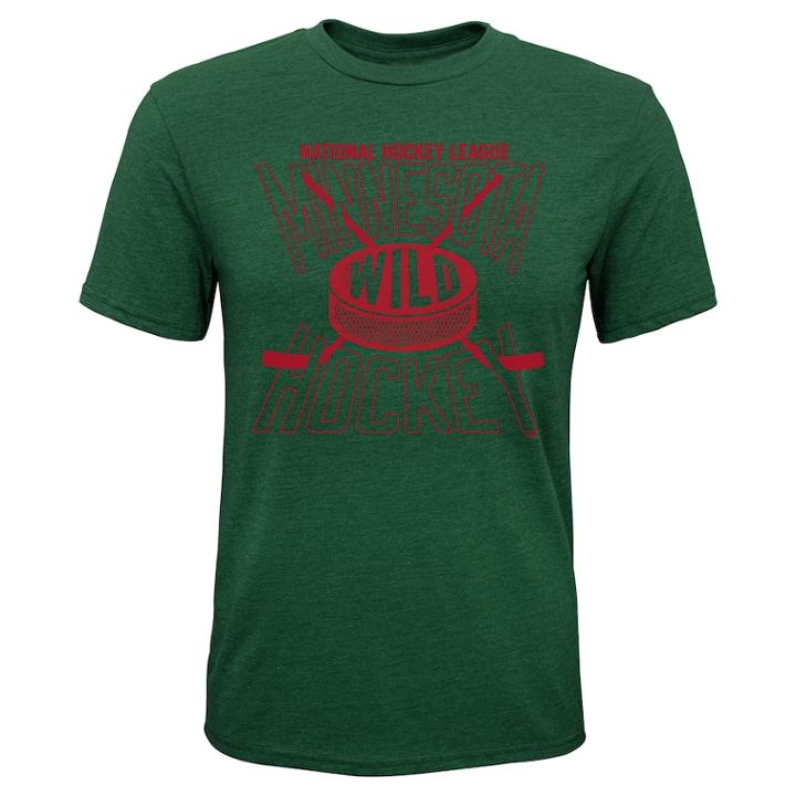 Boys 8-20 Minnesota Wild One Timer Tee, Size: M 10-12, Green