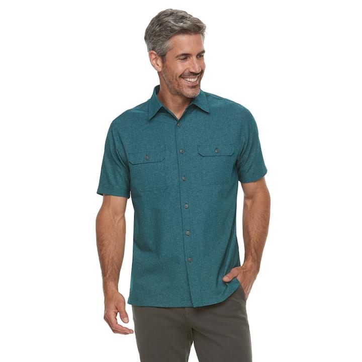 Men's Croft & Barrow&reg; Classic-fit Quick-dry Outdoor Button-down Shirt, Size: Xl, Dark Blue