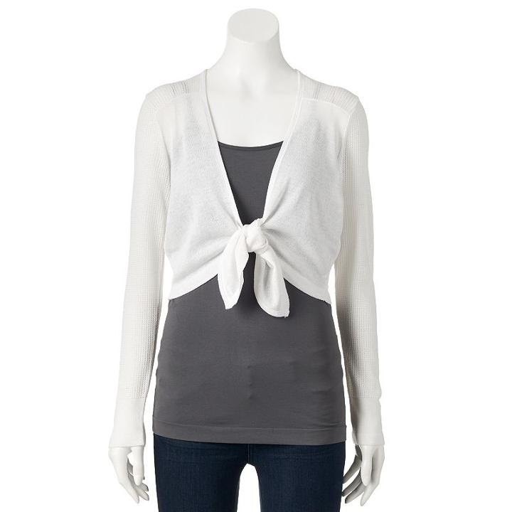 Women's Apt. 9&reg; Tie Front Shrug, Size: Large, Ovrfl Oth