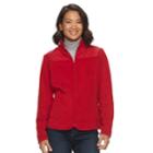 Women's Croft & Barrow&reg; Quilted Yoke Fleece Jacket, Size: Xl, Med Red