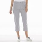 Gloria Vanderbilt Nadine Comfort Waist Twill Capris - Women's, Size: 16, Light Grey