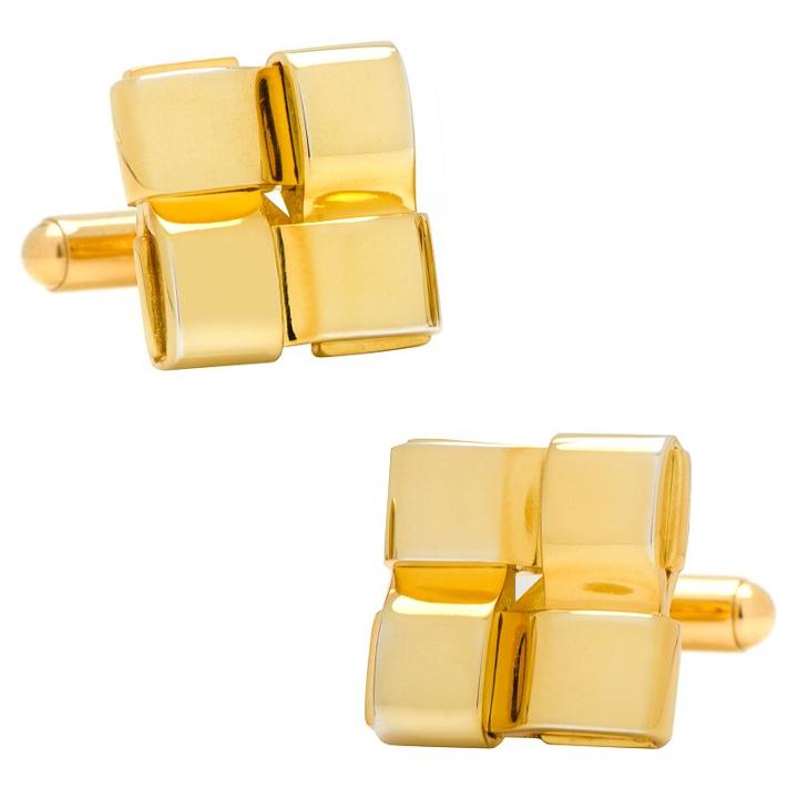 Woven Square Cuff Links, Men's, Gold