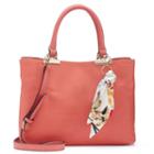 Apt. 9&reg; Jade Soft Satchel With Botanical Skinny Scarf, Women's, Dark Red