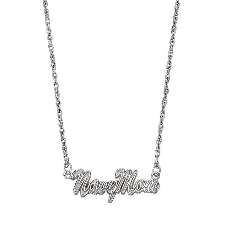Logoart Sterling Silver Navy Mom Necklace, Adult Unisex, Size: 18, Grey