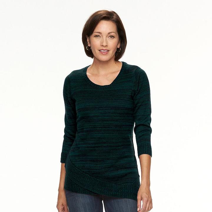 Women's Croft & Barrow&reg; Asymmetrical-hem Sweater, Size: Xxl, Ovrfl Oth