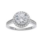 Primrose Sterling Silver Cubic Zirconia Halo Ring, Women's, Size: 7, White
