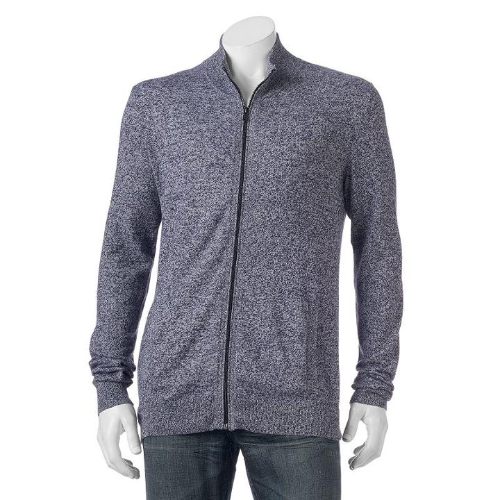 Big & Tall Marc Anthony Slim-fit Marled Cashmere-blend Cardigan, Men's, Size: 3xl Tall, Drk Purple