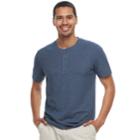 Men's Sonoma Goods For Life&trade; Short-sleeve Supersoft Henley, Size: Large, Blue