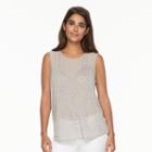 Women's Harve Benard Mixed-media Tank, Size: Large, Med Beige