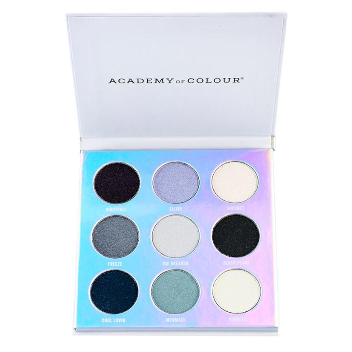 Academy Of Colour Holographic 9 Shade Eyeshadow Palette, Multicolor