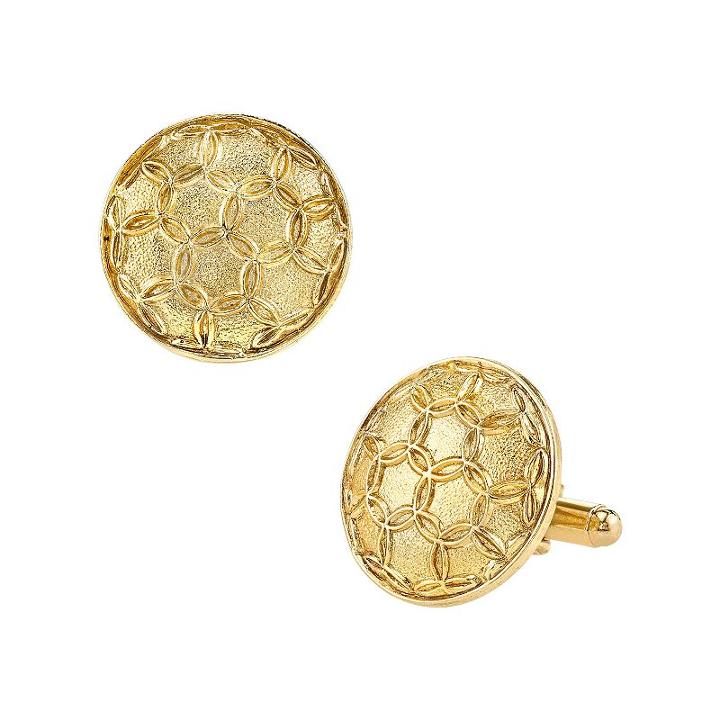 1928 Circle Cuff Links, Men's, Yellow