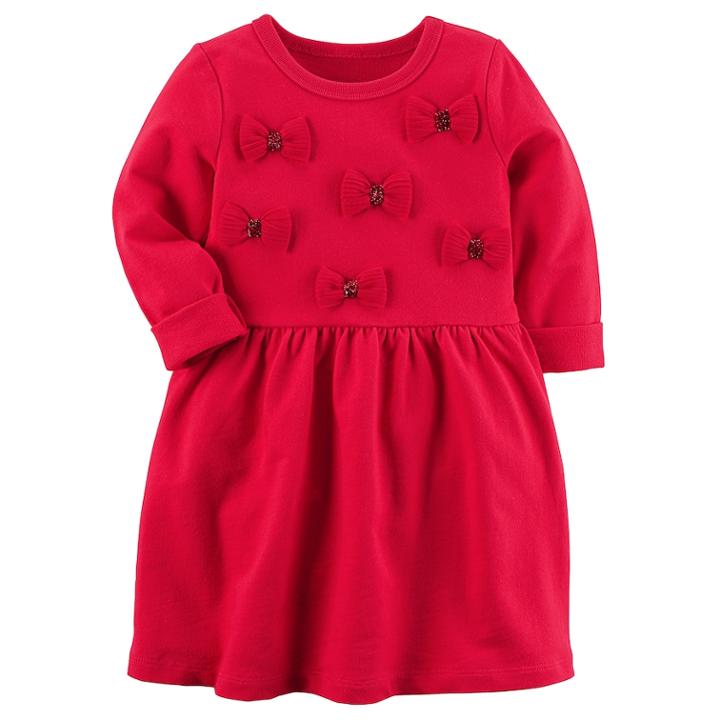 Girl's 4-8 Carter's Bow Dress, Size: 8, Red