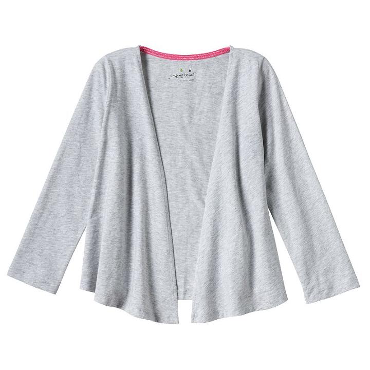 Girls 4-10 Jumping Beans&reg; Open Front Cardigan, Girl's, Size: 5, Light Grey