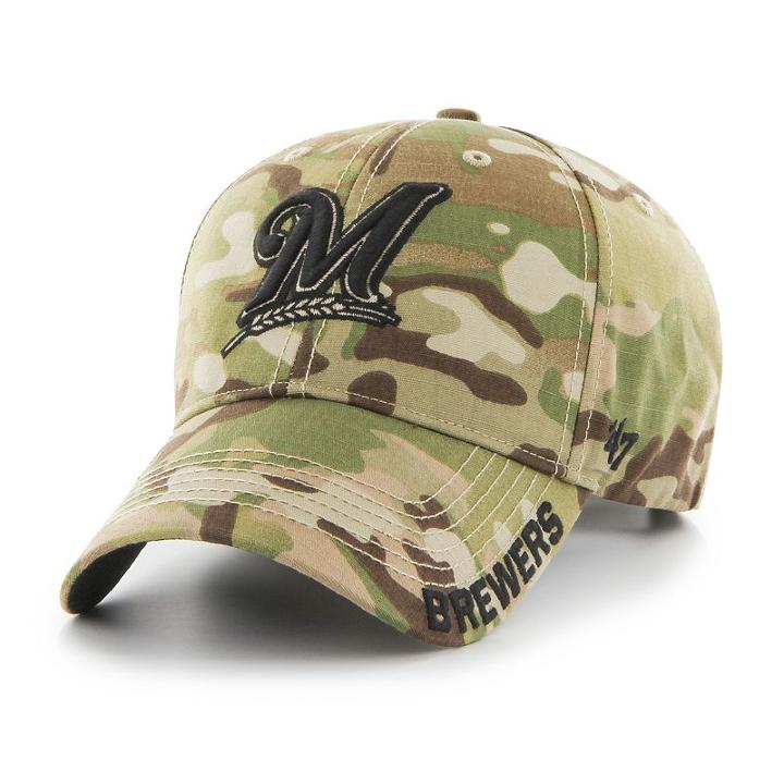 Adult '47 Brand Milwaukee Brewers Frost Mvp Multicam Adjustable Cap, Multicolor