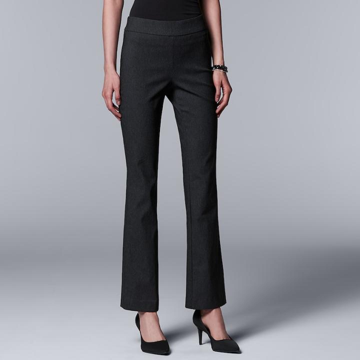 Women's Simply Vera Vera Wang Simply Modern Twill Bootcut Pants, Size: Small, Grey