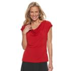 Women's Dana Buchman Travel Anywhere Print Cowlneck Top, Size: Xl, Med Red