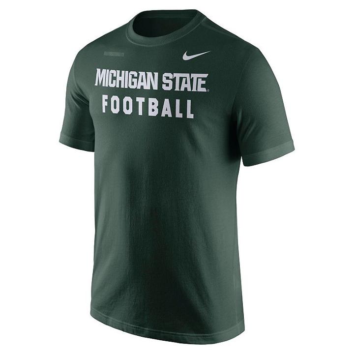 Men's Nike Michigan State Spartans Football Facility Tee, Size: Large, Green