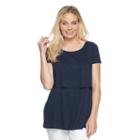 Maternity A:glow Popover Nursing Tee, Women's, Size: M-mat, Blue