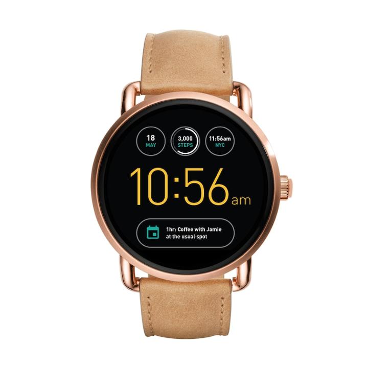 Fossil Women's Q Wander Gen 2 Leather Smart Watch - Ftw2102, Size: Large, Brown