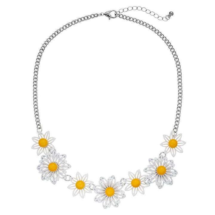 Daisy Statement Necklace, Women's, Yellow