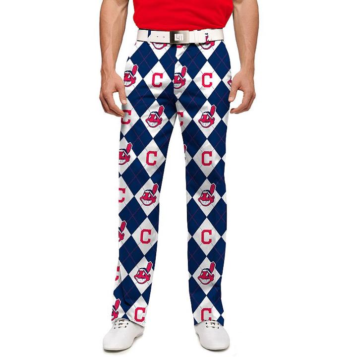 Men's Loudmouth Cleveland Indians Argyle Pants, Size: 34x32, Blue (navy)