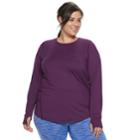 Plus Size Tek Gear&reg; Thumb Hole Long Sleeve Tee, Women's, Size: 3xl, Drk Purple